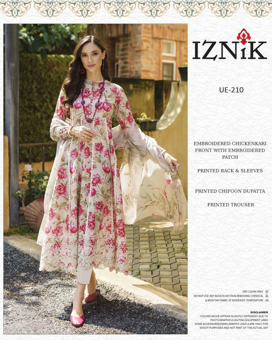 Iznik Wz-210 Luxury Pure Lawn Embroidered Eid Collection 2025