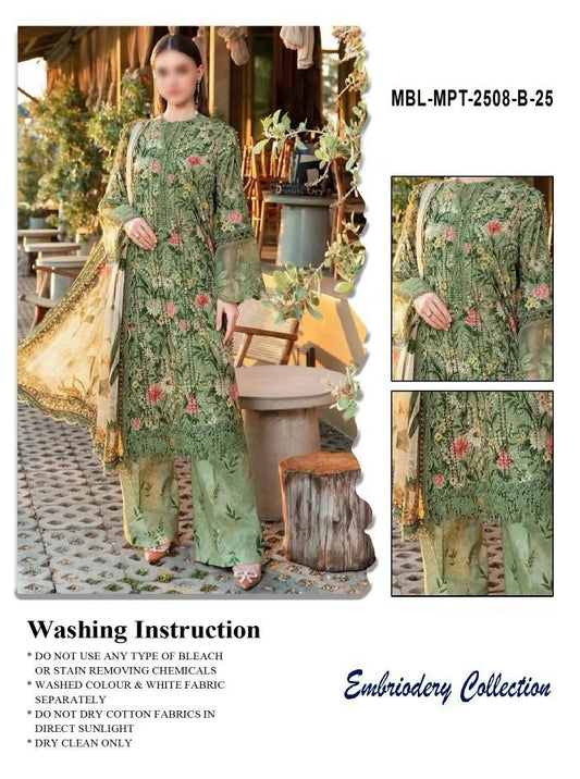 Maria B M Print Wz-250 Luxury Pure Lawn Embroidered Scifflie Eid Collection 2025