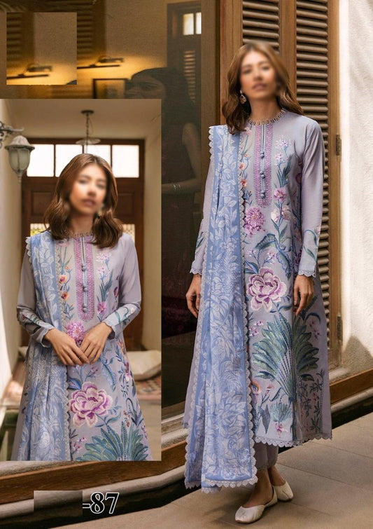 Zaha Wz-459 Luxury Pure Lawn Embroidered Eid Collection 2025