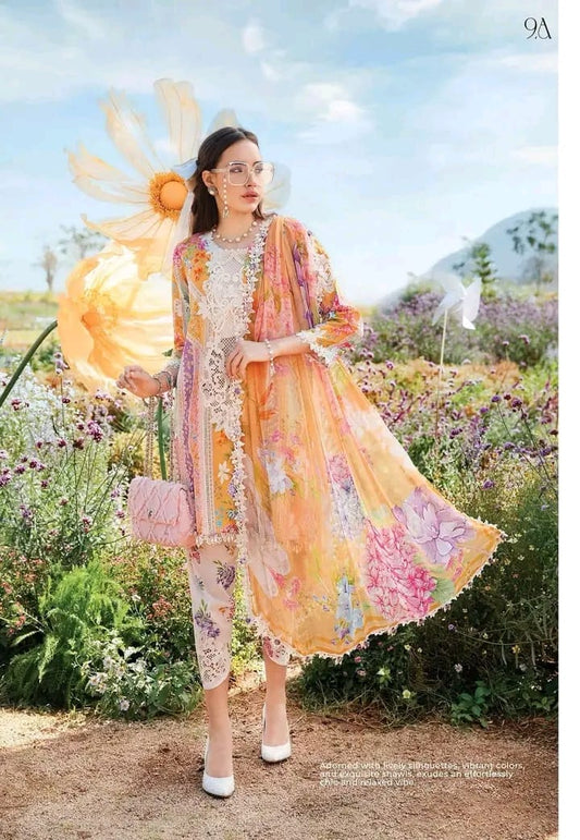 Maria B M Print Wz-250-9A/B Luxury Pure Lawn Embroidered Eid Collection 2025