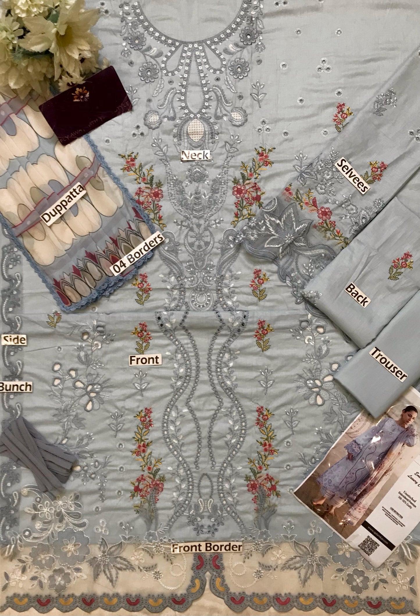 Qalamkar  Isebella Wz-579 Luxury Pure Lawn Chikankari Festive Embroidered Eid Ul Adha Collection 2025