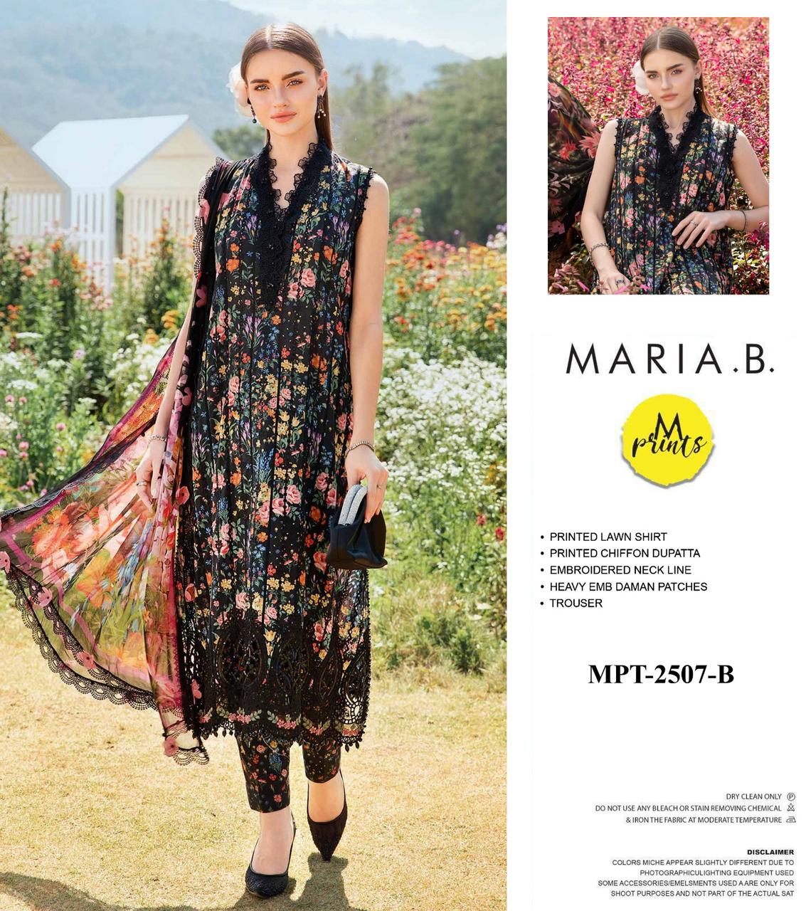 Maria B M Print Wz-255-7A/B Luxury Pure Lawn Embroidered Eid Collection 2025