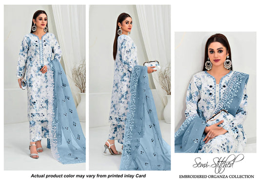 Wearza Wz-588 Luxury Semi Pure Chiffon Embroidered Eid Collection 2025