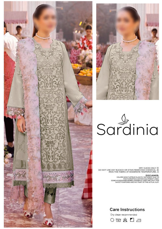 Sardinia Wz-547 Luxury Pure Lawn Chikenkari & Laser Embroidered Eid Ul Adha Collection 2025