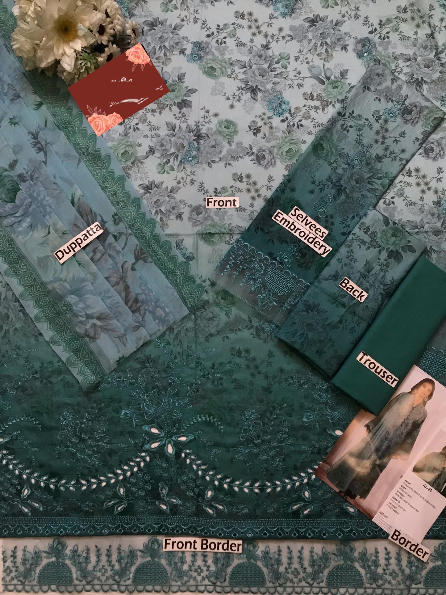 Afrozeh Wz-657 Luxury Pure Lawn Chikenkari Embroidered Eid Ul Adha Collection 2025