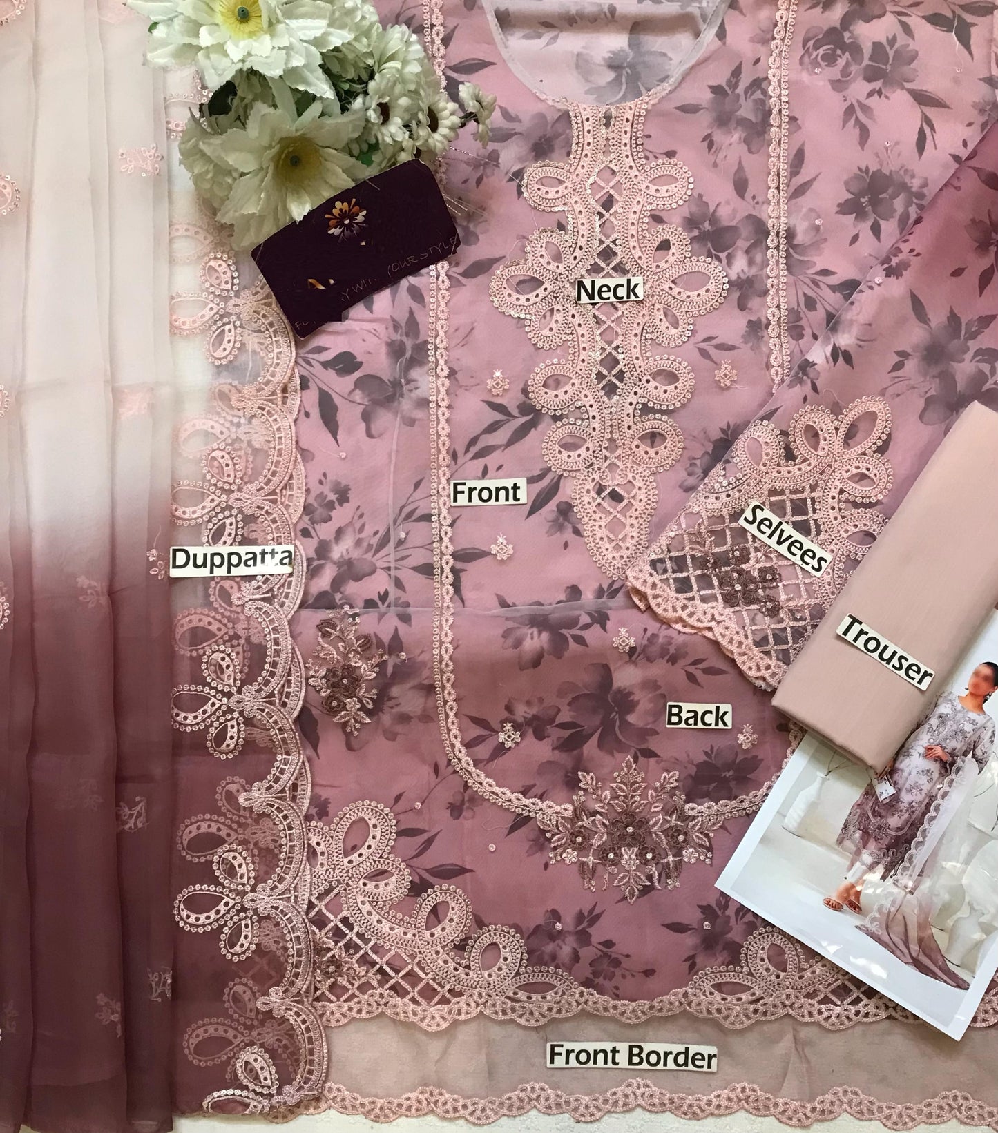 Wearza Most Beautiful Design Wz-1017 Luxury Pure Organza Embroidered Dress Eid Ul Adha Collection 2025