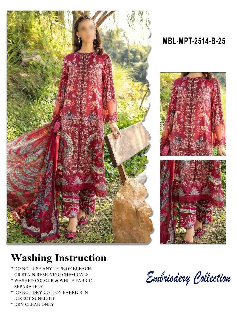 Maria B M Print Wz-251-4A/B Luxury Pure Lawn Embroidered Eid Collection 2025