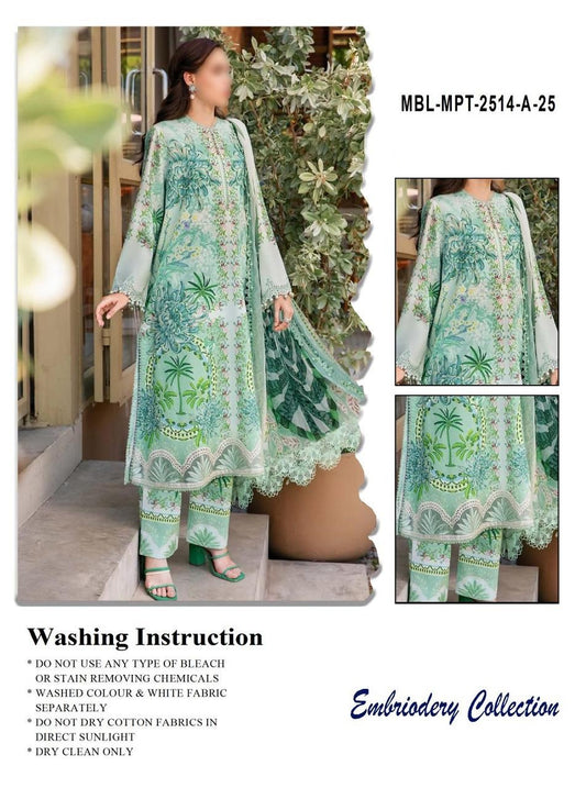Maria B M Print Wz-251-4A/B Luxury Pure Lawn Embroidered Eid Collection 2025