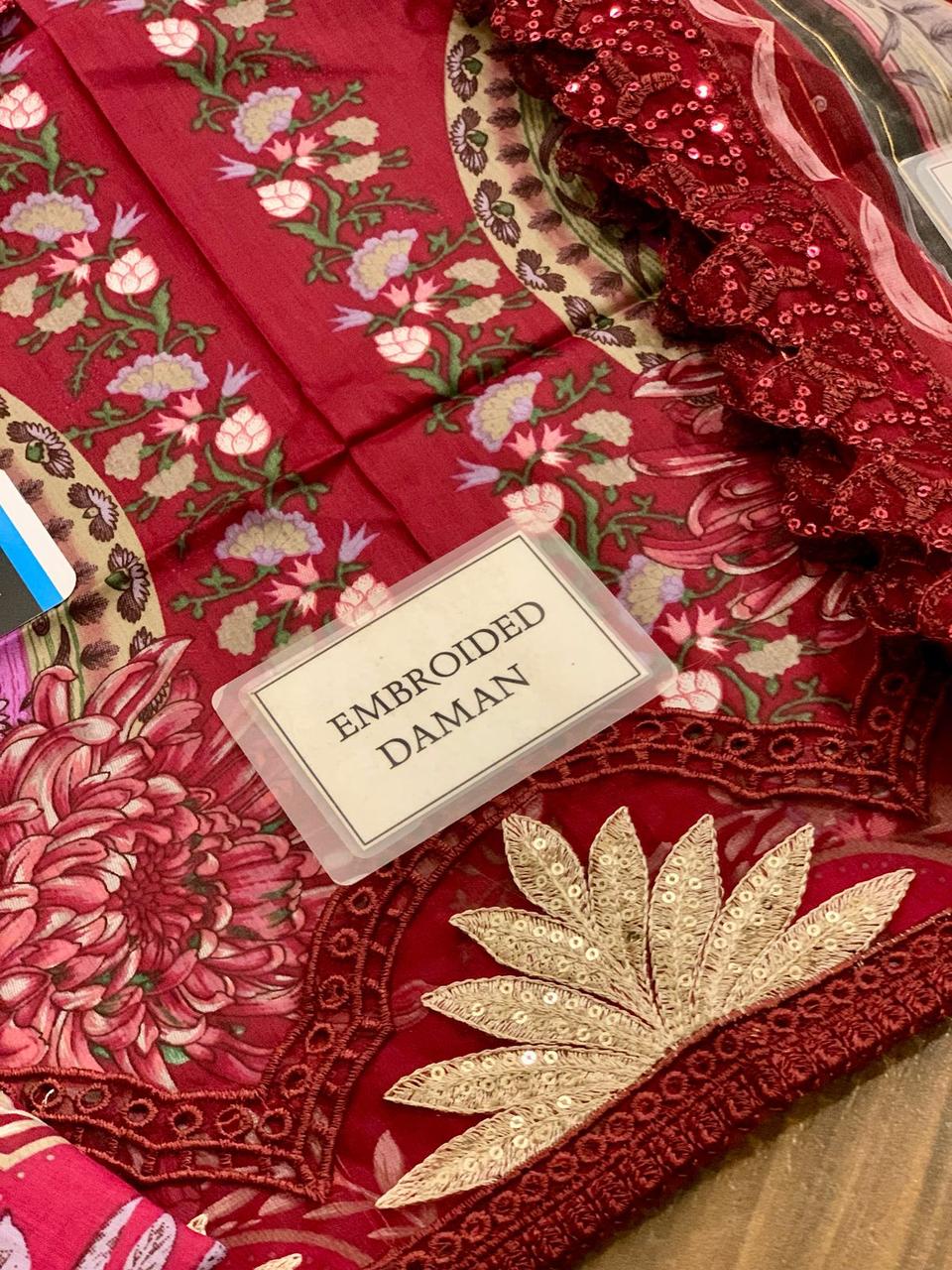Maria B M Print Wz-251-4A/B Luxury Pure Lawn Embroidered Eid Collection 2025