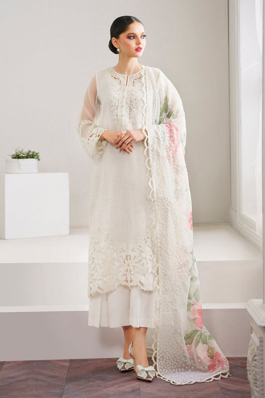 Baroque Pure Organza Embroidered Dress 2025