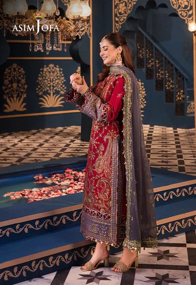 Asim Jofa Wz=761 Premium Pure Lawn Cotton Emb Dress 2025