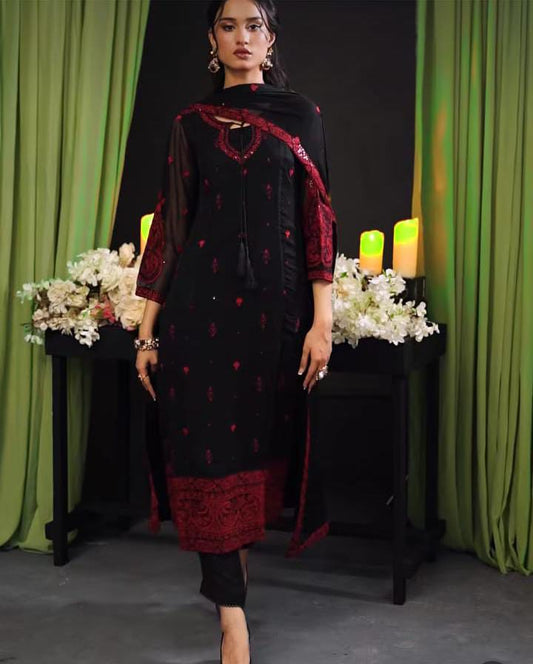 Baroque Most Hot Wz=762 Premium Pure Lawn Cotton Emb Dress 2025