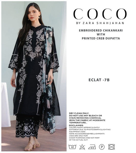 CoCo By Zara Shah Jahan Premium Pure Lawn Emb Dress With Chiffon Duppata 2025