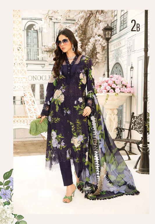 Maria b M Print  Wz=773 3 Pcs Premium Pure Lawn With Chiffon Dupatta 2025