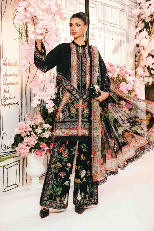 Maria b M Print  Wz=775 3 Pcs Premium Pure Lawn With Chiffon Dupatta 2025