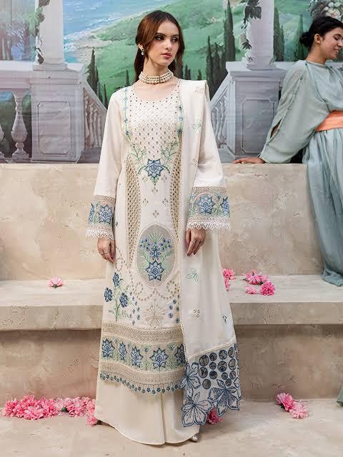 Jazmin Wz=014 Premium Pure Lawn Chikankari Emb Frock With Chiffon Duppata 2025