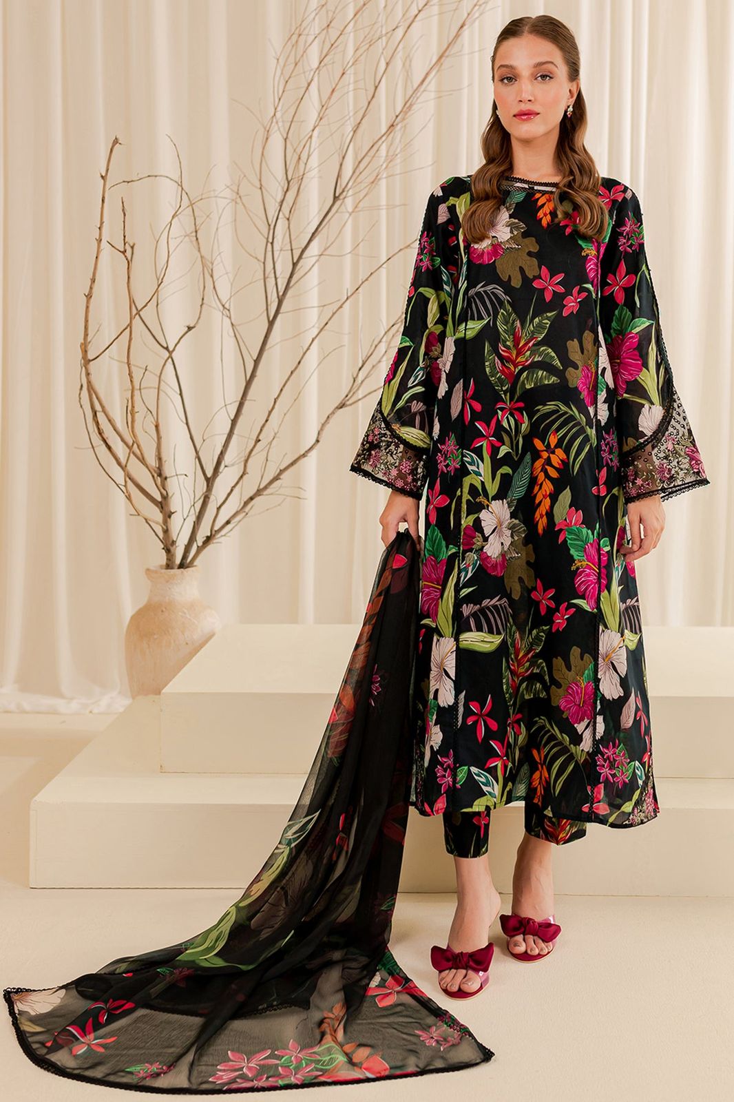 Farasha Wz=020 Luxury Lawn Festive Emb With Pure Silk Duppata 25