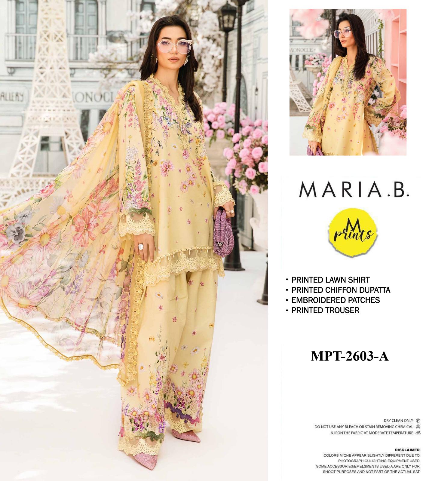 Maria b M-Print Wz-022 Luxury Lawn Festive Emb With Chiffon Duppata 25