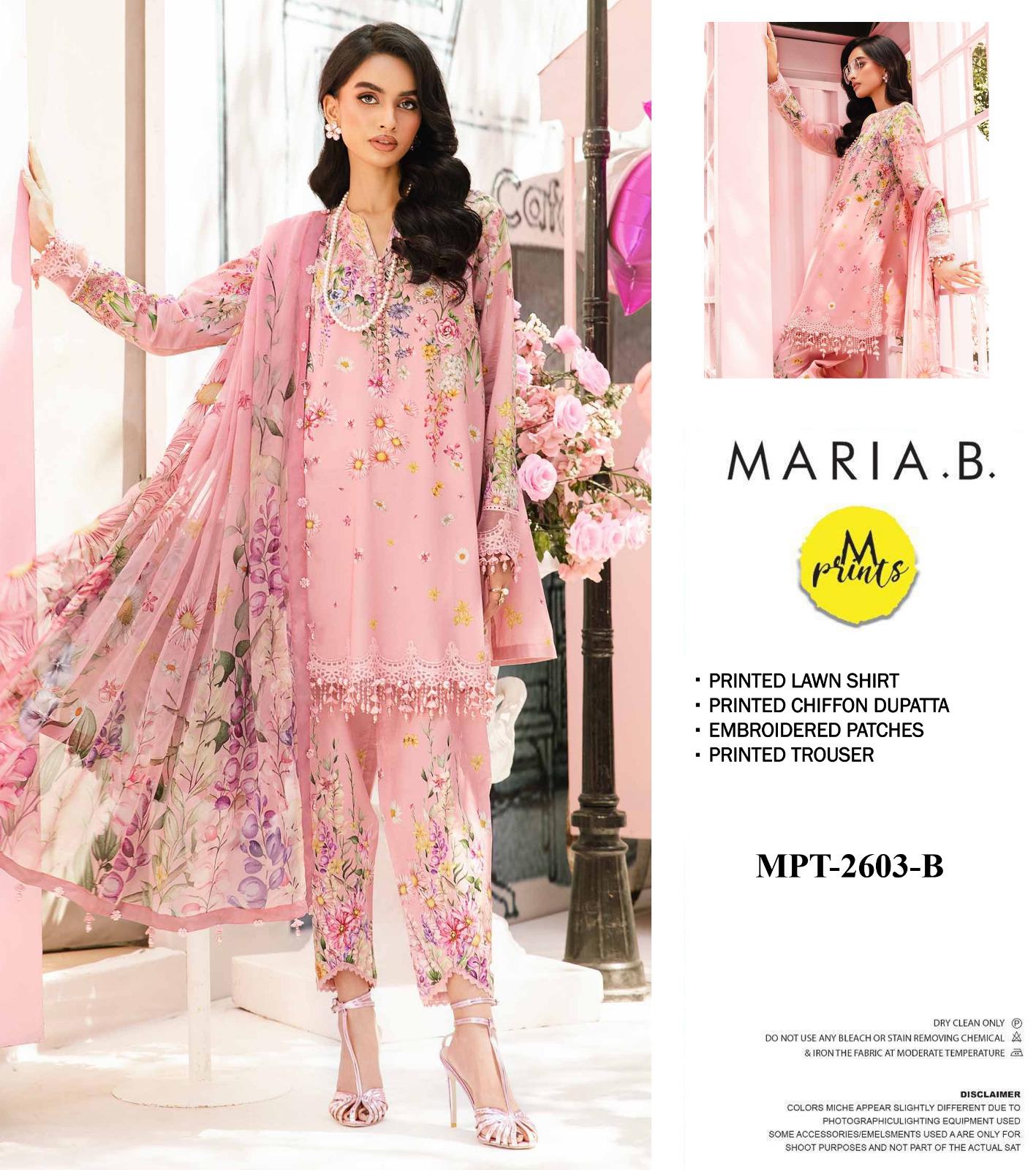 Maria b M-Print Wz-022 Luxury Lawn Festive Emb With Chiffon Duppata 25