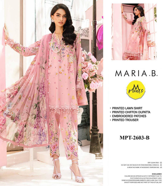 Maria b M-Print Wz-022 Luxury Lawn Festive Emb With Chiffon Duppata 25