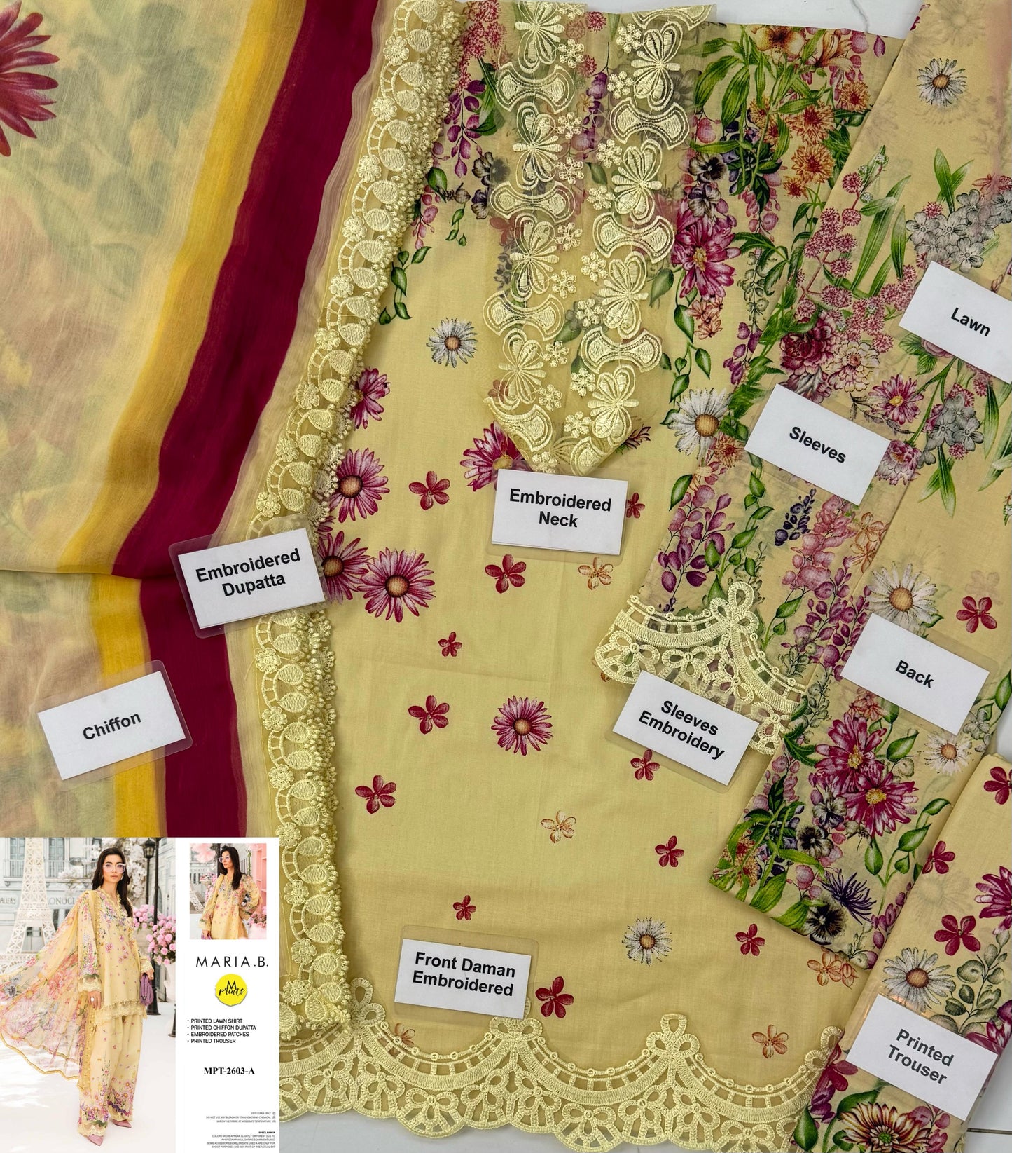 Maria b M-Print Wz-022 Luxury Lawn Festive Emb With Chiffon Duppata 25