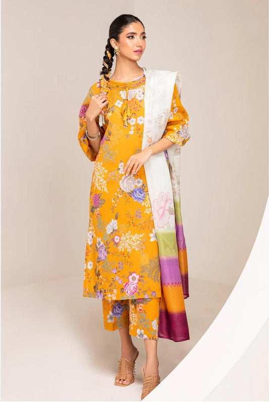 Baroque  Wz-034 Premium Pure Luxury Lawn Emb With Chiffon Duppata 25