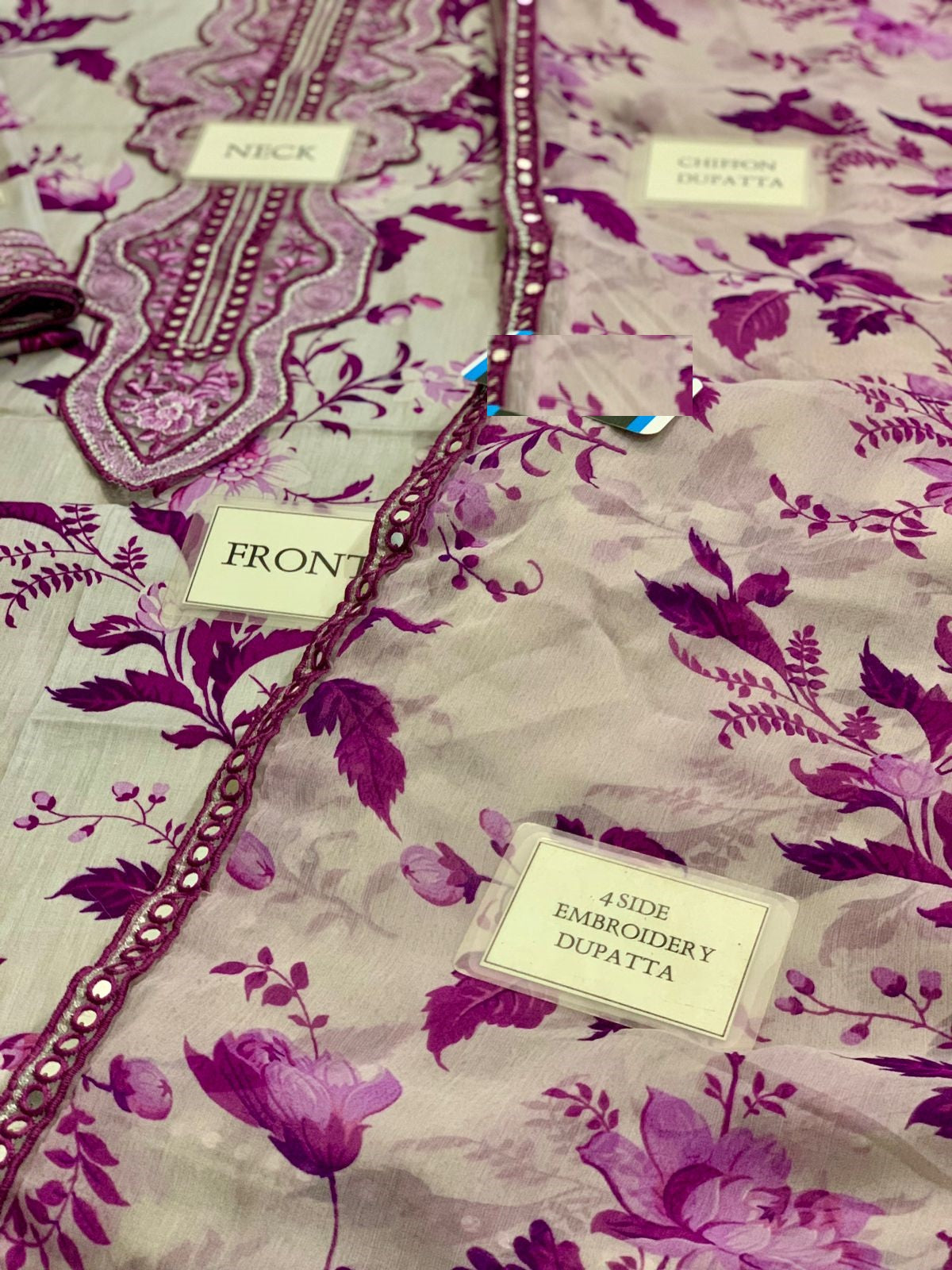 Aneela’s Hit Code Wz-039 Premium Pure Luxury Lawn Emb With  Chiffon Emb Duppata 25