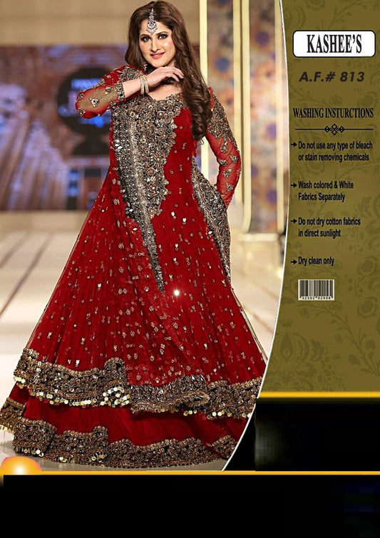 Kashee Designer Mehroon Frock Wedding Season 2025