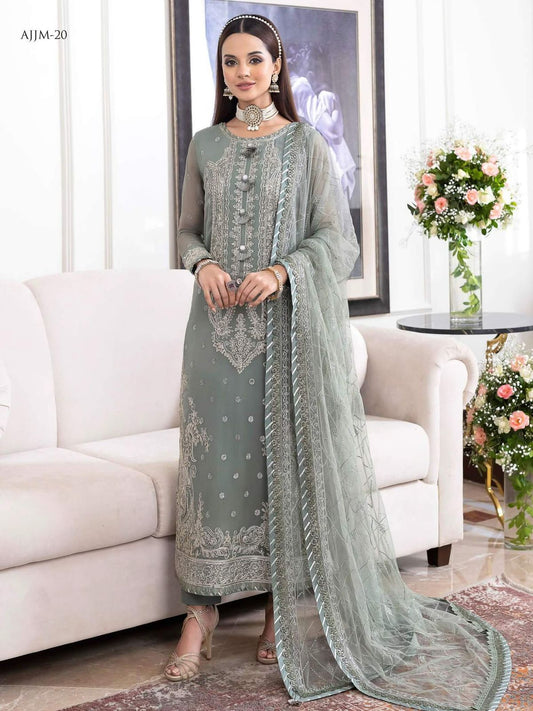 Asim Jofa Jhilmil Semi Pure Chiffon Pakistani Dress 2025