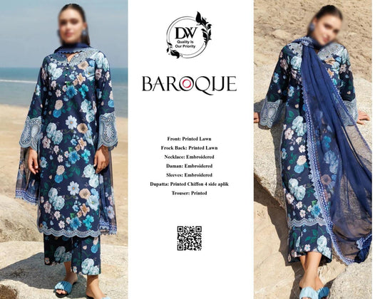 Baroque Premium Pure Lawn Dress Most  Demanding Design 2025