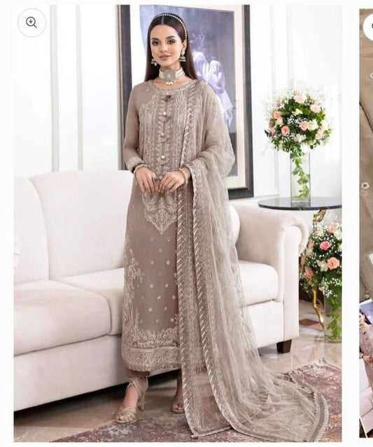 Asim Jofa Jhilmil Semi Pure Chiffon Pakistani Dress 2025