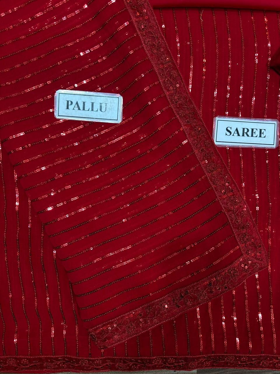 Saba Rajput Red Most Hit Saree Wedding Season / Party Wear 2025