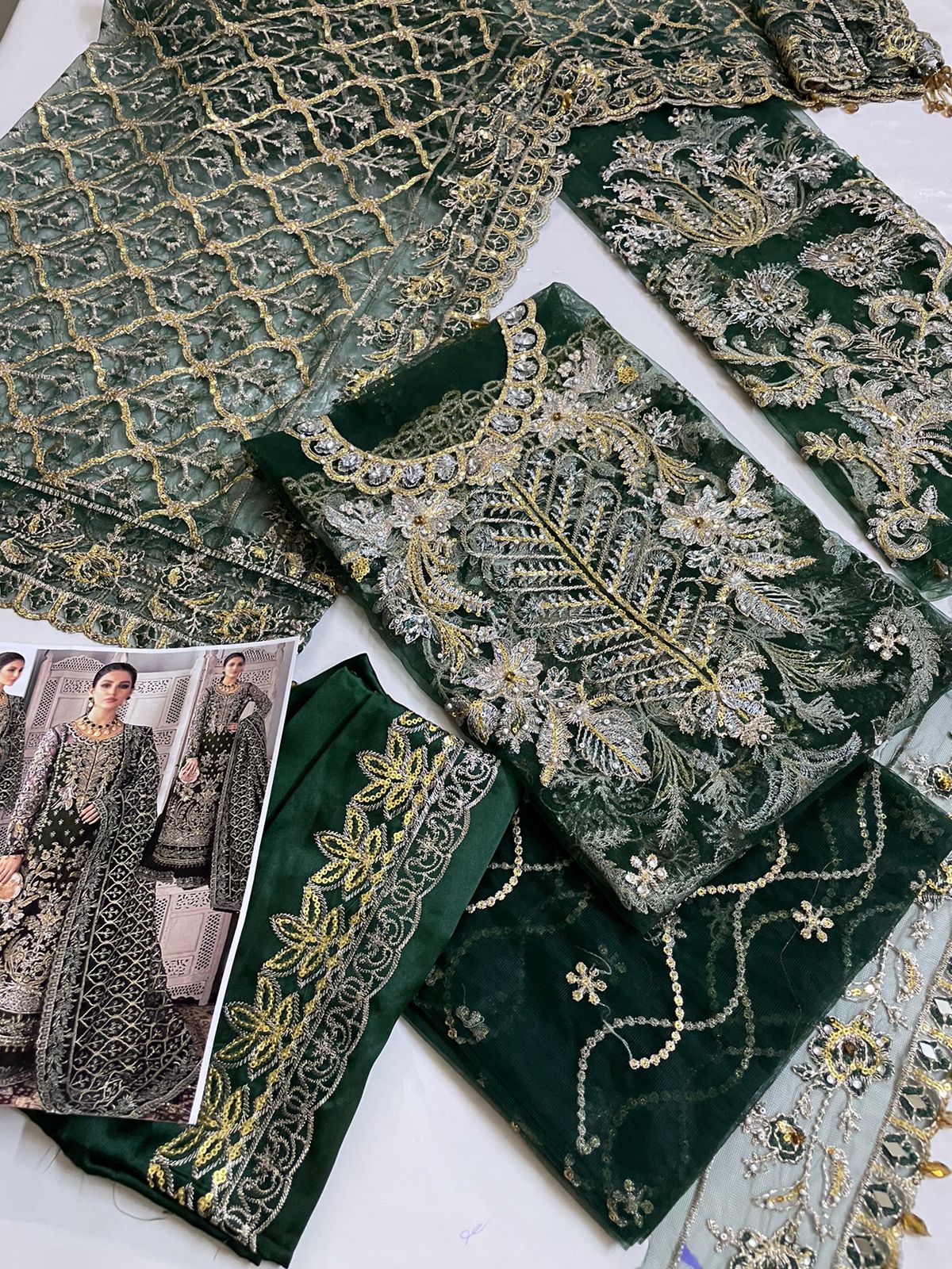 Gulaal Qayinaat Emb Bridal Soft Net Wedding & Party Wear Dress 2025