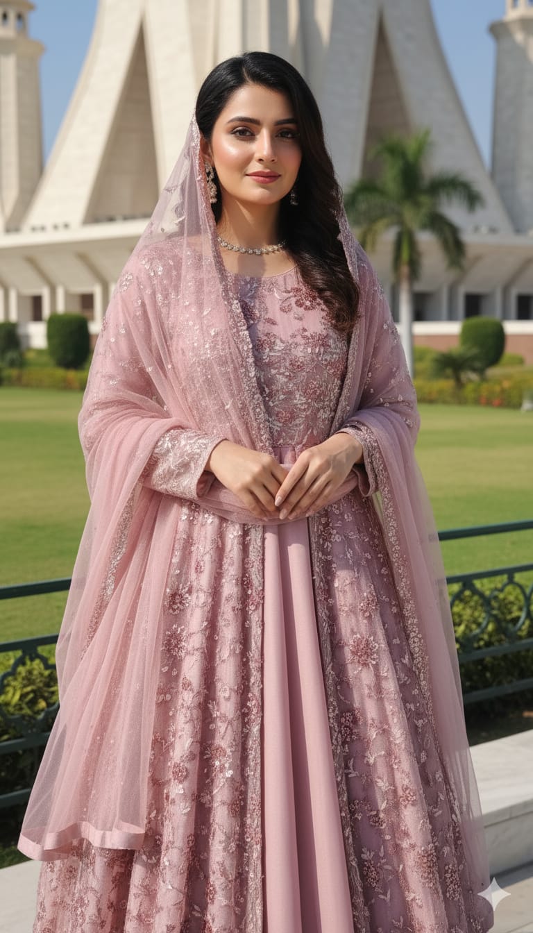 Wearza Wz-10 T Pink Color Bridal Maxi Stitched For New Bride 2025