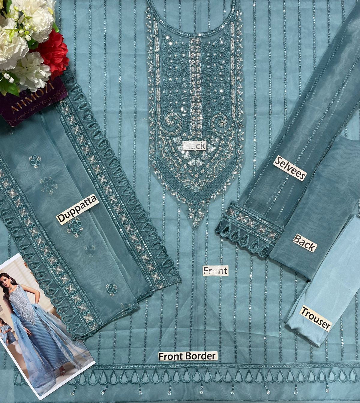 Maryam's Hot Code Design Adda Work Organza Dress 2025