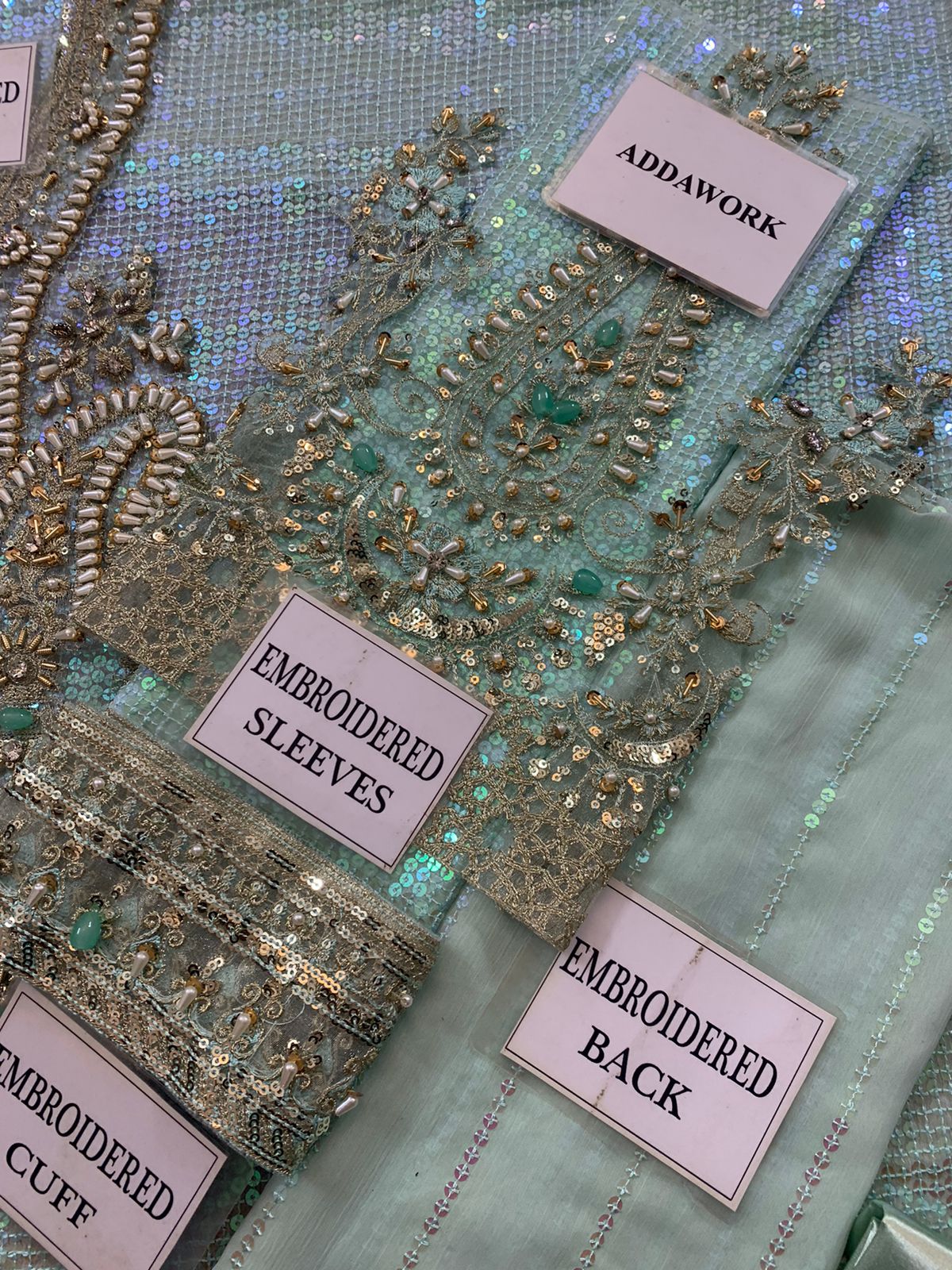 Maria b El-007 Most Beautifull Dress Full Adda Work Semi Pure Chiffon 2025