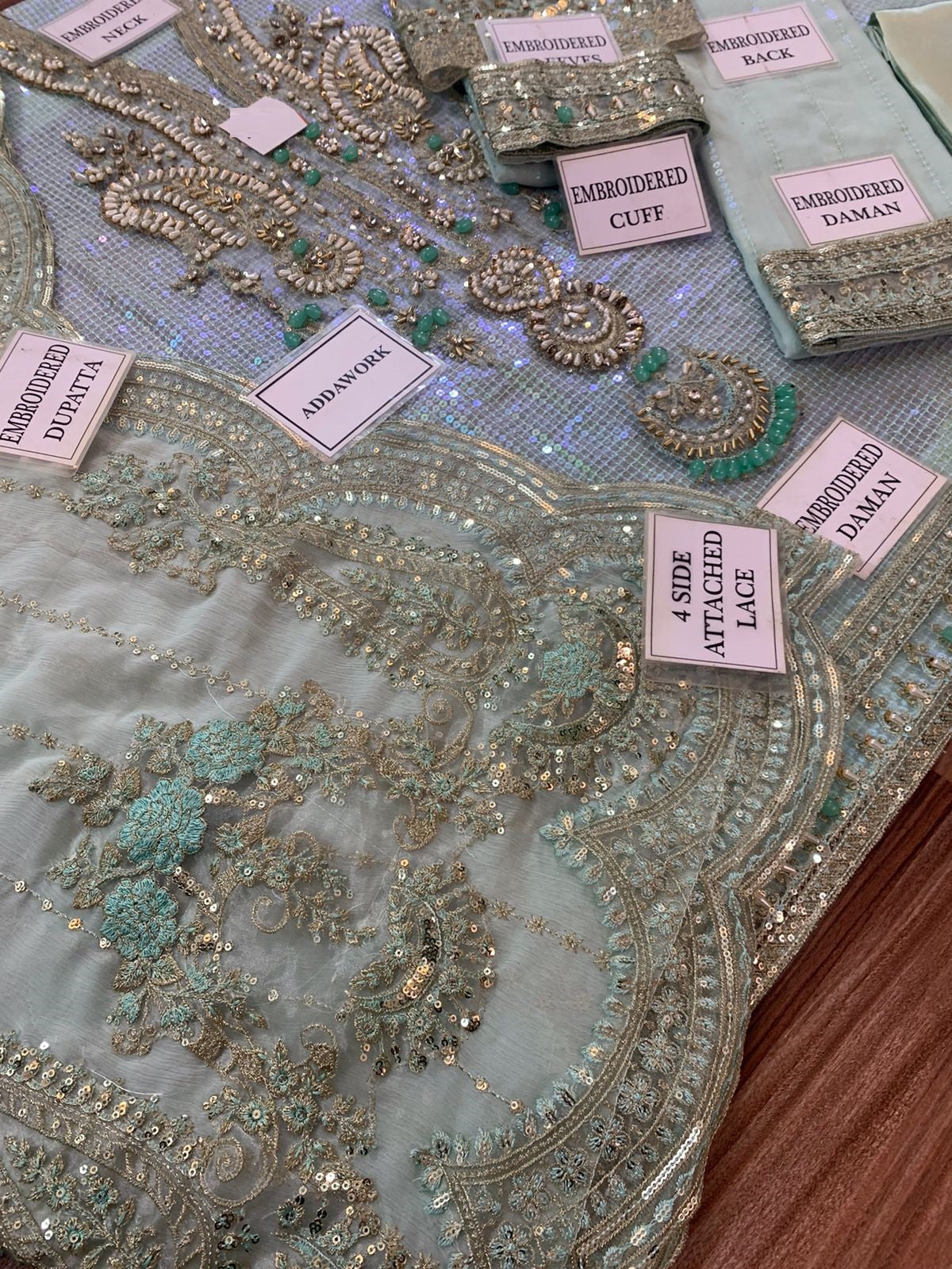 Maria b El-007 Most Beautifull Dress Full Adda Work Semi Pure Chiffon 2025