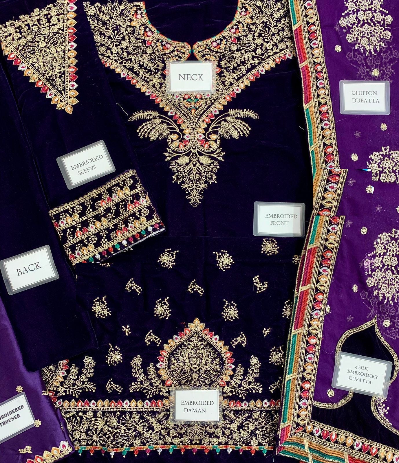 Jazmin Chandni Wz-06 Navy Beautiful Velvet Dress 2025