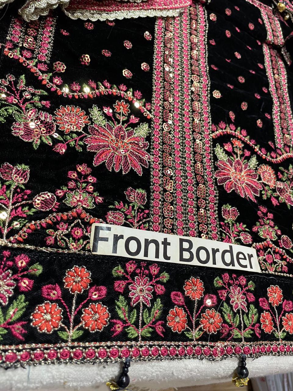 Aneela's Wz-03 New Black & Pink Velvet Most Beautiful Design 2025