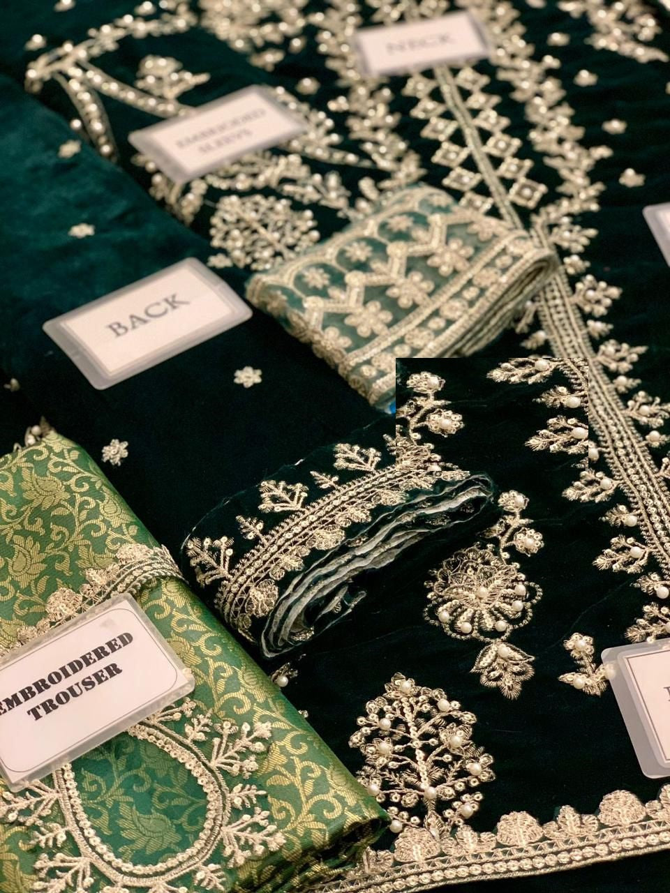 Qalamkar Velvet Black Beauty Dress With Chiffon Emb Duppata 2025