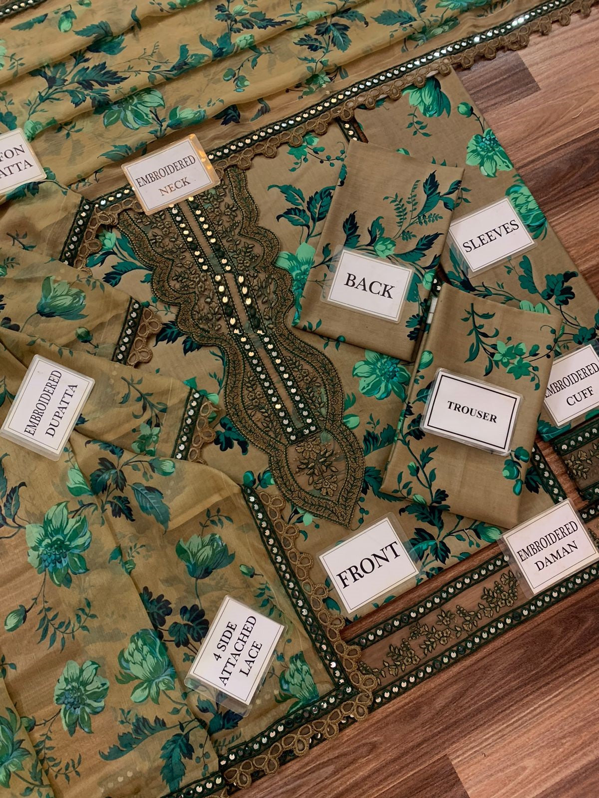 Aneela’s New Classy Color Hit Code Wz-039 Premium Pure Lawn Emb With Chiffon Emb Duppata 25