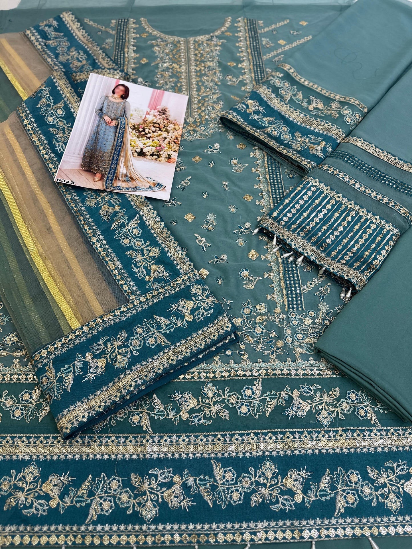 Charizma Wz-08 Luxury Beautiful Chiffon Emb Dress 2025