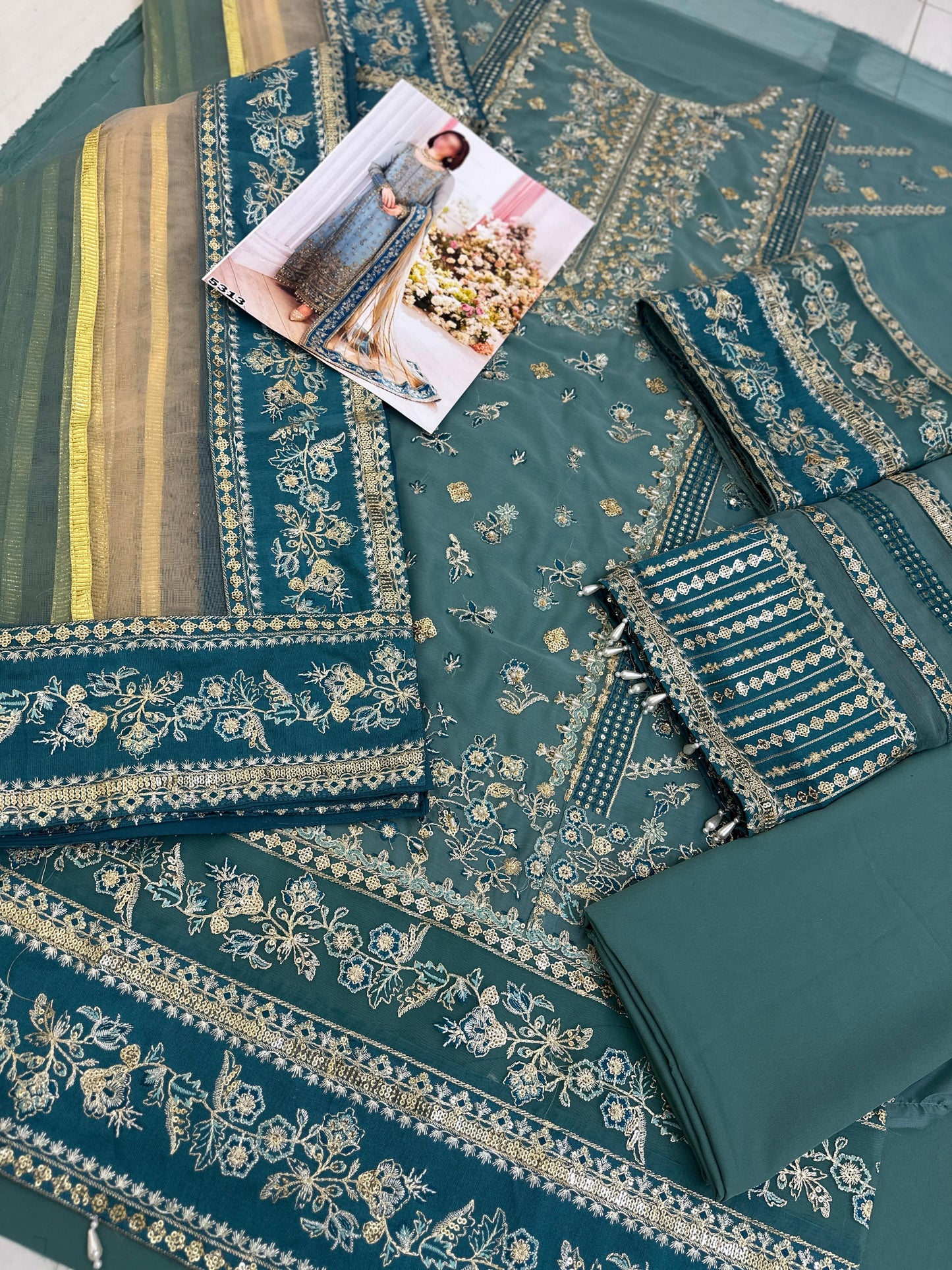 Charizma Wz-08 Luxury Beautiful Chiffon Emb Dress 2025