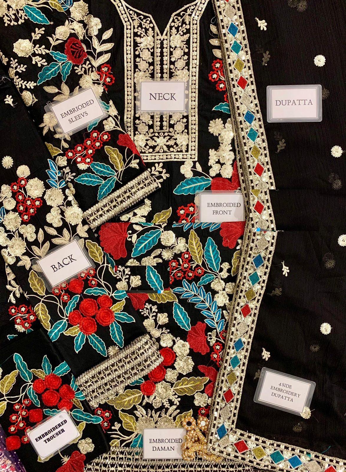 Haseen Mehnaaz Wz-09 Floral Velvet Dress 2025