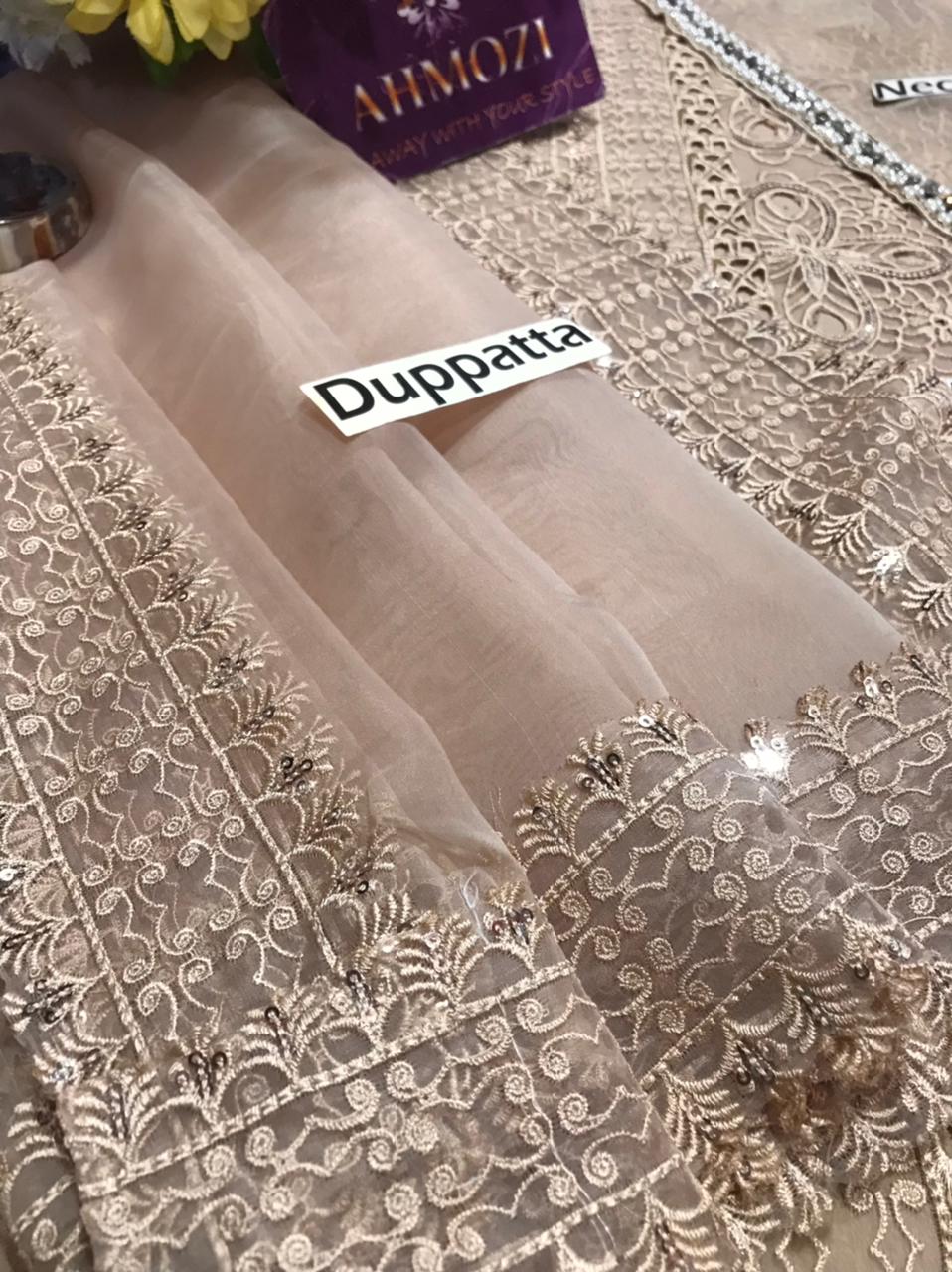 Maryum N Maria Handcrafted Shrimp Wz-09 Most Beautiful Premium Organza Dress 2025