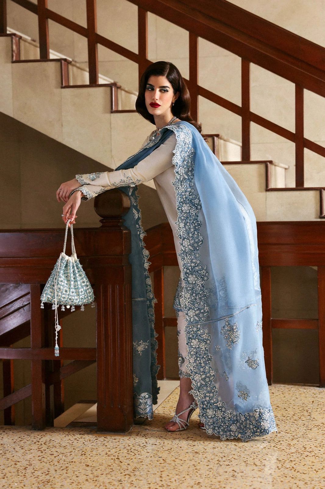 Hussain Rehar Wz-02 Sheesha Silk Heavy Adda Work With Clutch 2025