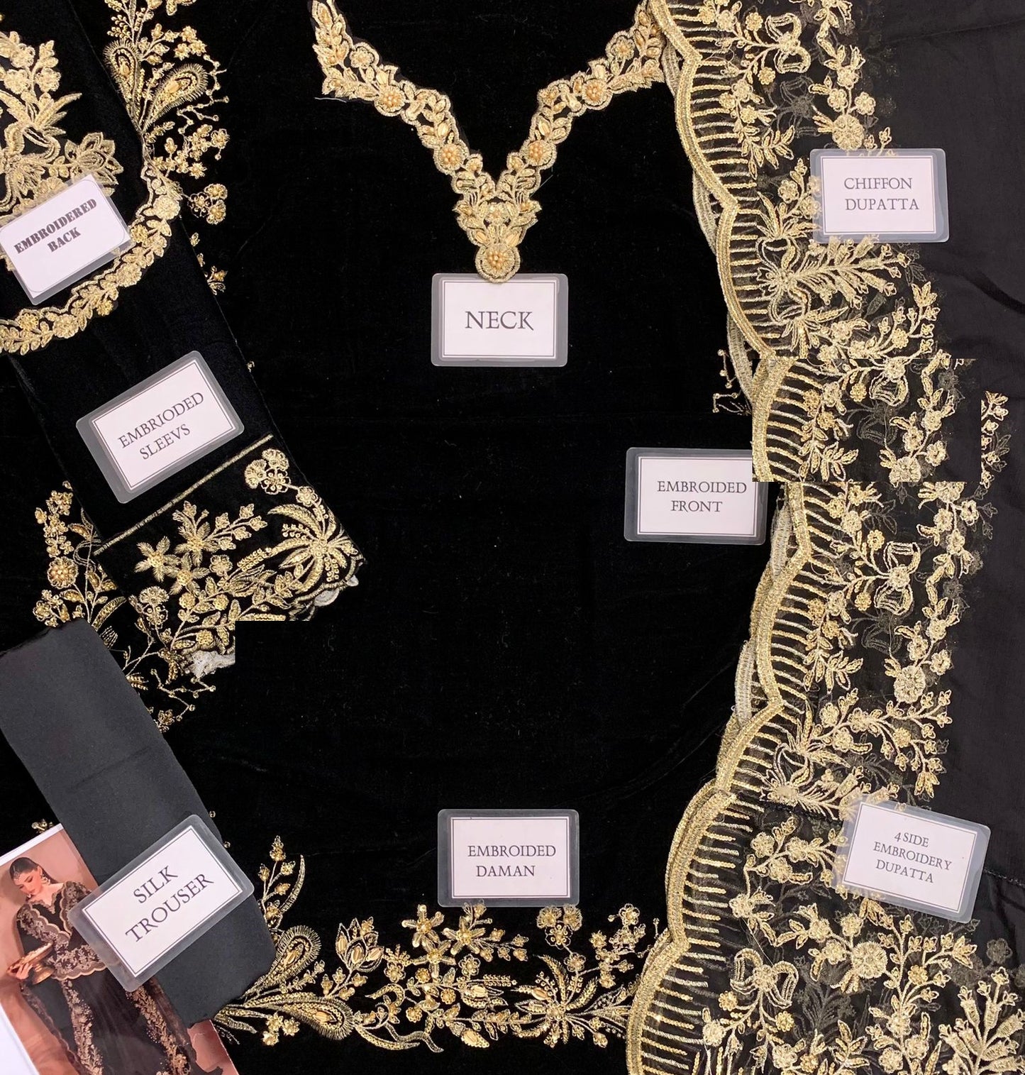 Iznik Wz-2 Black Gold Premium Velvet Most Beautiful Dress 2025