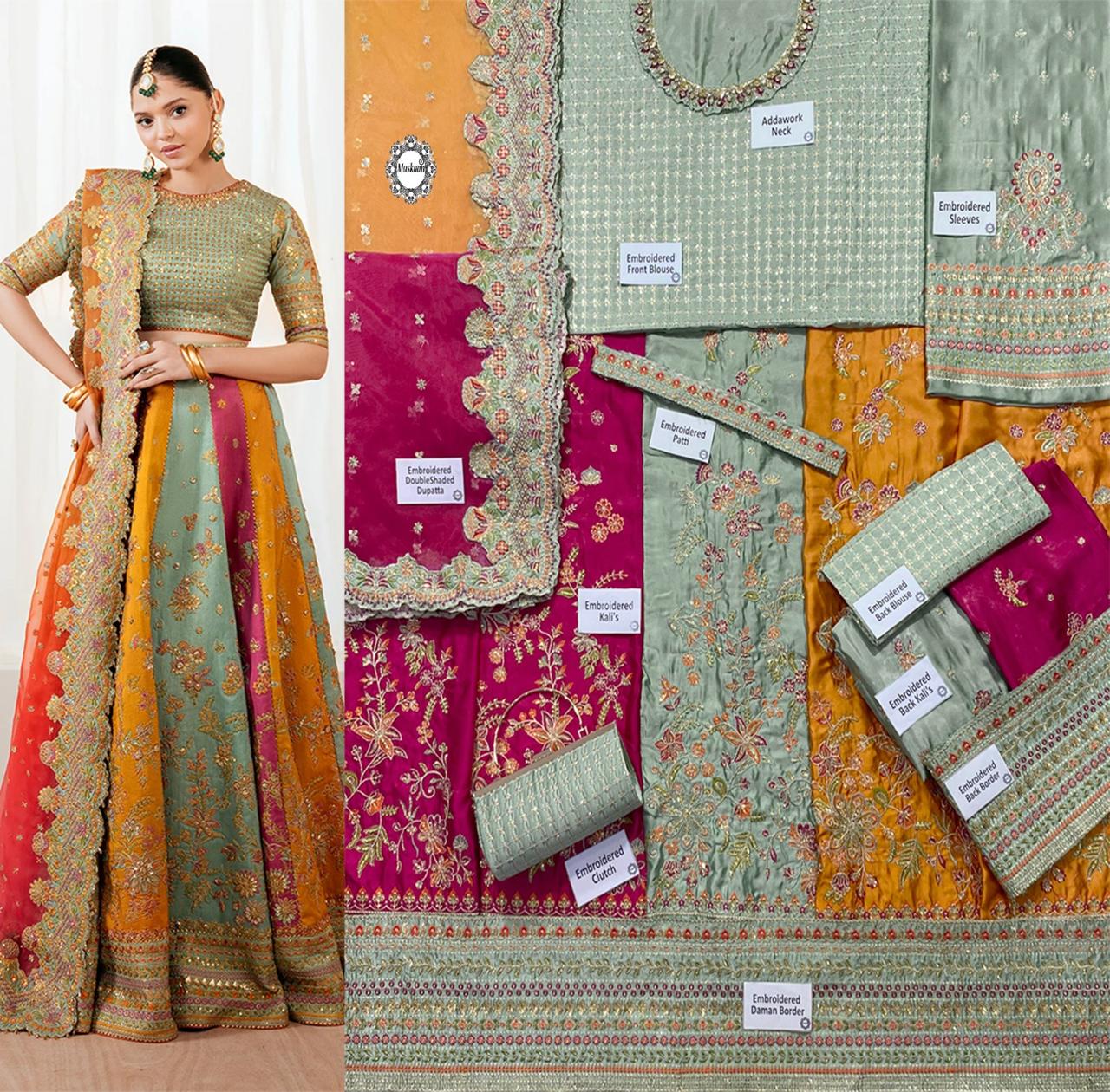 Baroque Wz=23  Luxury Formal Bridal Wedding Special Lehenga Choli For Mehndi Events