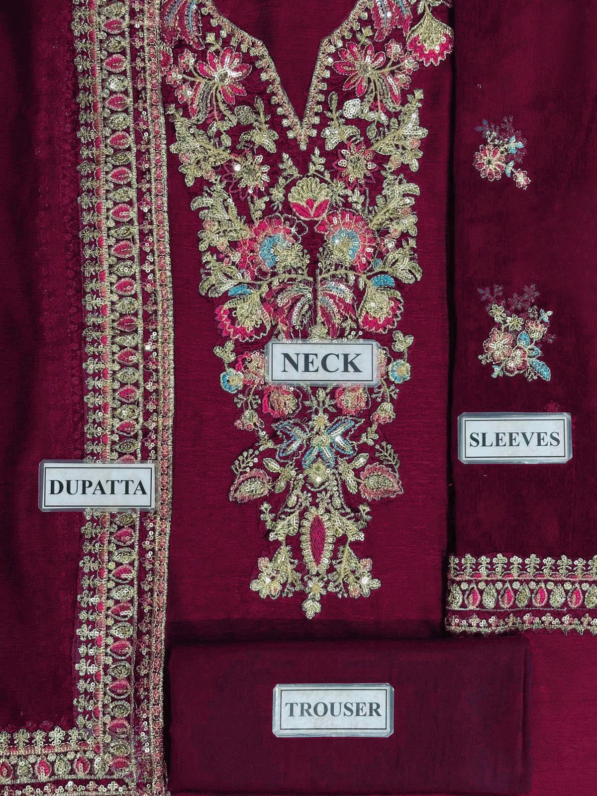 Baroque Wz-100 Pure Chiffon Most Demanding Design Red Purple n Zinc