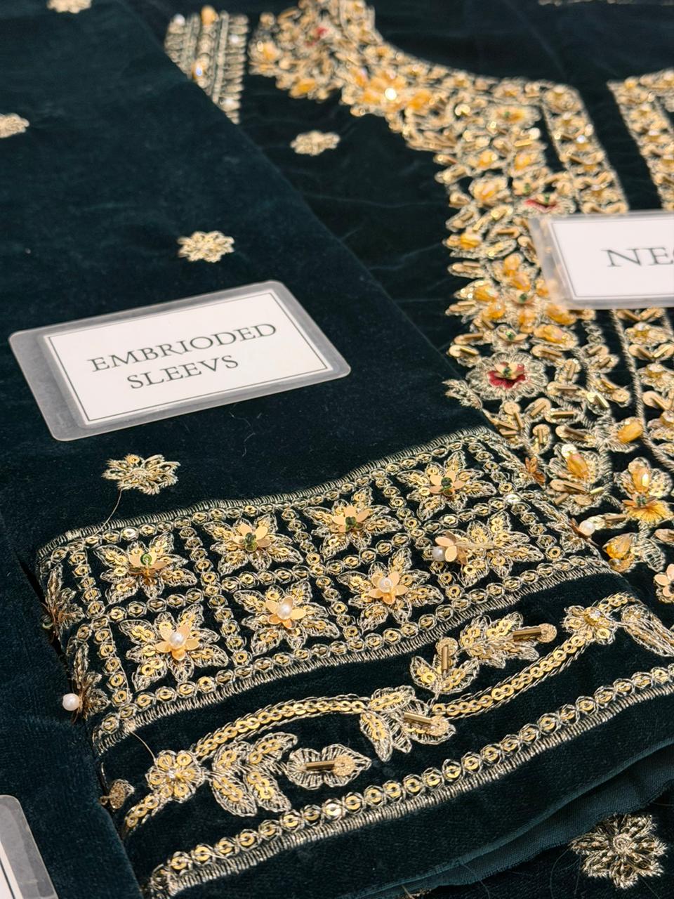 Haseens Khushrang Wz=09 Velvet Dress With Chiffon Duppata 25